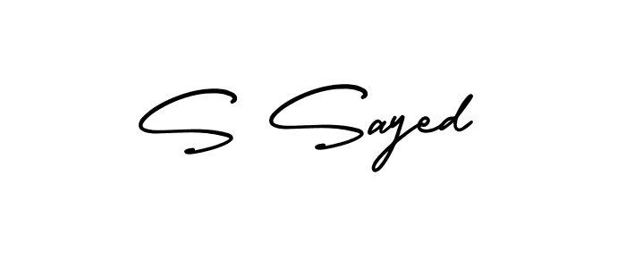 Design your own signature with our free online signature maker. With this signature software, you can create a handwritten (AmerikaSignatureDemo-Regular) signature for name S Sayed. S Sayed signature style 3 images and pictures png