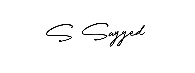 S Sayyed stylish signature style. Best Handwritten Sign (AmerikaSignatureDemo-Regular) for my name. Handwritten Signature Collection Ideas for my name S Sayyed. S Sayyed signature style 3 images and pictures png