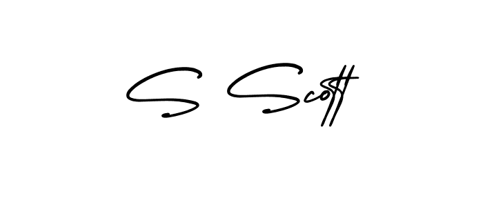 Design your own signature with our free online signature maker. With this signature software, you can create a handwritten (AmerikaSignatureDemo-Regular) signature for name S Scott. S Scott signature style 3 images and pictures png