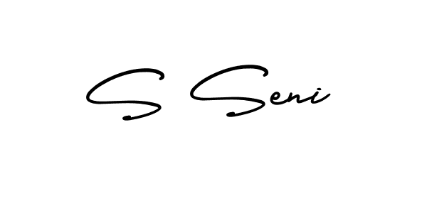 if you are searching for the best signature style for your name S Seni. so please give up your signature search. here we have designed multiple signature styles  using AmerikaSignatureDemo-Regular. S Seni signature style 3 images and pictures png