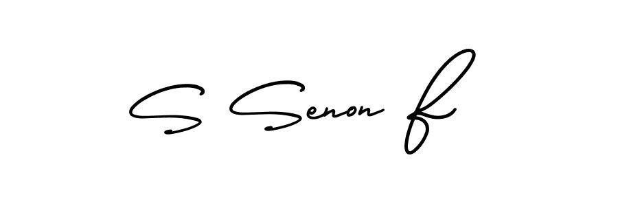 Design your own signature with our free online signature maker. With this signature software, you can create a handwritten (AmerikaSignatureDemo-Regular) signature for name S Senon F. S Senon F signature style 3 images and pictures png