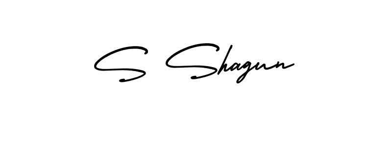 How to make S Shagun name signature. Use AmerikaSignatureDemo-Regular style for creating short signs online. This is the latest handwritten sign. S Shagun signature style 3 images and pictures png