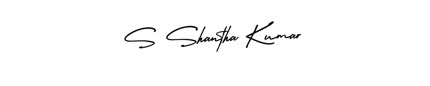 How to make S Shantha Kumar name signature. Use AmerikaSignatureDemo-Regular style for creating short signs online. This is the latest handwritten sign. S Shantha Kumar signature style 3 images and pictures png