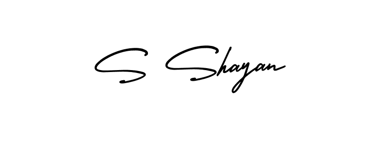 You should practise on your own different ways (AmerikaSignatureDemo-Regular) to write your name (S Shayan) in signature. don't let someone else do it for you. S Shayan signature style 3 images and pictures png