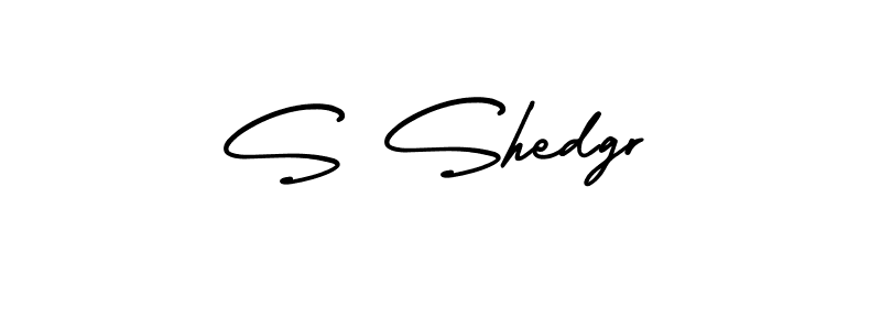 You should practise on your own different ways (AmerikaSignatureDemo-Regular) to write your name (S Shedgr) in signature. don't let someone else do it for you. S Shedgr signature style 3 images and pictures png