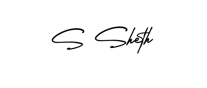 Design your own signature with our free online signature maker. With this signature software, you can create a handwritten (AmerikaSignatureDemo-Regular) signature for name S Sheth. S Sheth signature style 3 images and pictures png