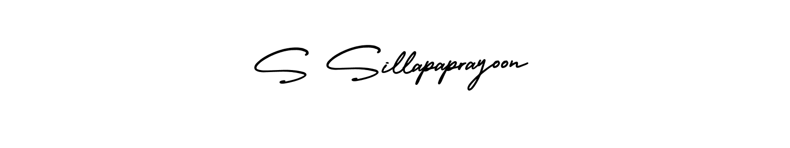 Design your own signature with our free online signature maker. With this signature software, you can create a handwritten (AmerikaSignatureDemo-Regular) signature for name S Sillapaprayoon. S Sillapaprayoon signature style 3 images and pictures png