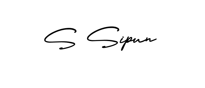 This is the best signature style for the S Sipun name. Also you like these signature font (AmerikaSignatureDemo-Regular). Mix name signature. S Sipun signature style 3 images and pictures png