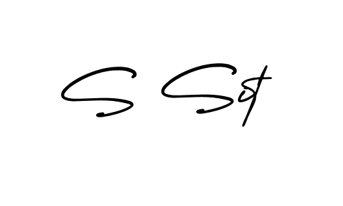 Create a beautiful signature design for name S Sit. With this signature (AmerikaSignatureDemo-Regular) fonts, you can make a handwritten signature for free. S Sit signature style 3 images and pictures png