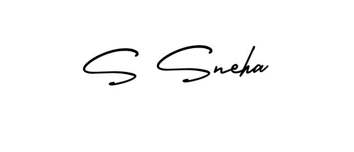 Use a signature maker to create a handwritten signature online. With this signature software, you can design (AmerikaSignatureDemo-Regular) your own signature for name S Sneha. S Sneha signature style 3 images and pictures png