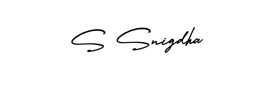 How to make S Snigdha signature? AmerikaSignatureDemo-Regular is a professional autograph style. Create handwritten signature for S Snigdha name. S Snigdha signature style 3 images and pictures png