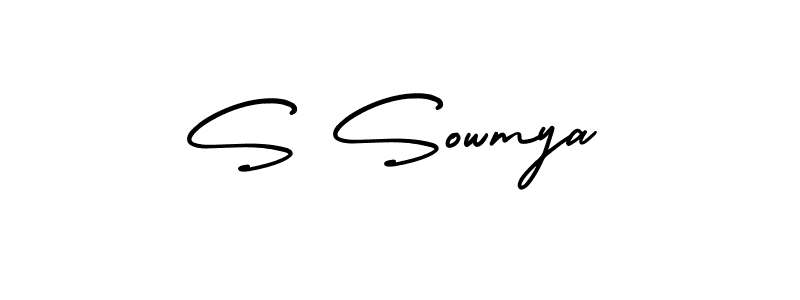 This is the best signature style for the S Sowmya name. Also you like these signature font (AmerikaSignatureDemo-Regular). Mix name signature. S Sowmya signature style 3 images and pictures png