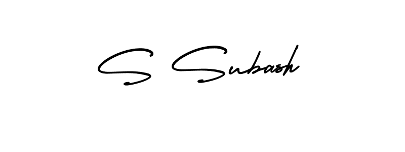 Similarly AmerikaSignatureDemo-Regular is the best handwritten signature design. Signature creator online .You can use it as an online autograph creator for name S Subash. S Subash signature style 3 images and pictures png