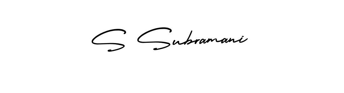Design your own signature with our free online signature maker. With this signature software, you can create a handwritten (AmerikaSignatureDemo-Regular) signature for name S Subramani. S Subramani signature style 3 images and pictures png