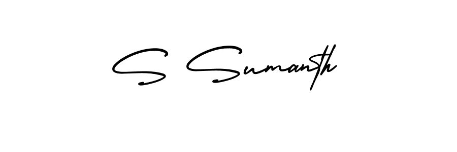 S Sumanth stylish signature style. Best Handwritten Sign (AmerikaSignatureDemo-Regular) for my name. Handwritten Signature Collection Ideas for my name S Sumanth. S Sumanth signature style 3 images and pictures png