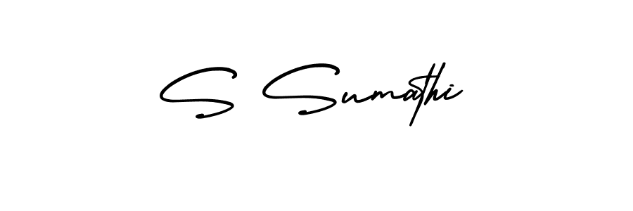 Make a beautiful signature design for name S Sumathi. With this signature (AmerikaSignatureDemo-Regular) style, you can create a handwritten signature for free. S Sumathi signature style 3 images and pictures png