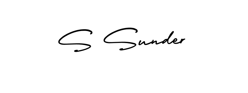 Make a beautiful signature design for name S Sunder. With this signature (AmerikaSignatureDemo-Regular) style, you can create a handwritten signature for free. S Sunder signature style 3 images and pictures png