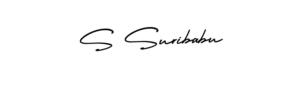 How to make S Suribabu name signature. Use AmerikaSignatureDemo-Regular style for creating short signs online. This is the latest handwritten sign. S Suribabu signature style 3 images and pictures png