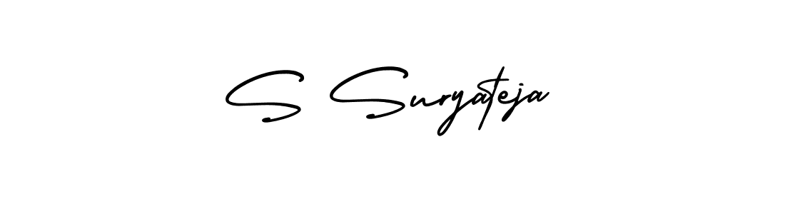 S Suryateja stylish signature style. Best Handwritten Sign (AmerikaSignatureDemo-Regular) for my name. Handwritten Signature Collection Ideas for my name S Suryateja. S Suryateja signature style 3 images and pictures png