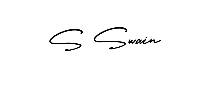 How to make S Swain name signature. Use AmerikaSignatureDemo-Regular style for creating short signs online. This is the latest handwritten sign. S Swain signature style 3 images and pictures png