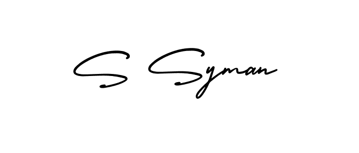 AmerikaSignatureDemo-Regular is a professional signature style that is perfect for those who want to add a touch of class to their signature. It is also a great choice for those who want to make their signature more unique. Get S Syman name to fancy signature for free. S Syman signature style 3 images and pictures png