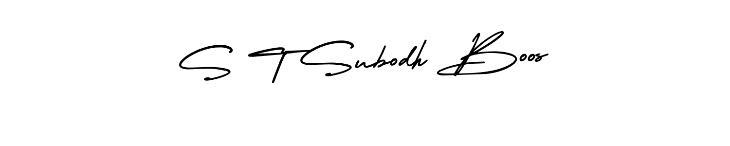You can use this online signature creator to create a handwritten signature for the name S T Subodh Boos. This is the best online autograph maker. S T Subodh Boos signature style 3 images and pictures png