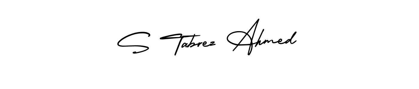 Design your own signature with our free online signature maker. With this signature software, you can create a handwritten (AmerikaSignatureDemo-Regular) signature for name S Tabrez Ahmed. S Tabrez Ahmed signature style 3 images and pictures png
