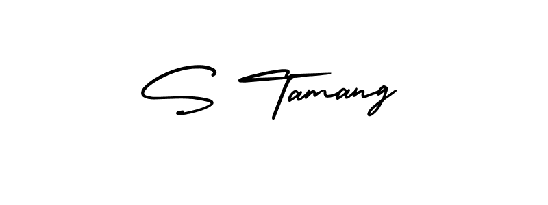 Use a signature maker to create a handwritten signature online. With this signature software, you can design (AmerikaSignatureDemo-Regular) your own signature for name S Tamang. S Tamang signature style 3 images and pictures png