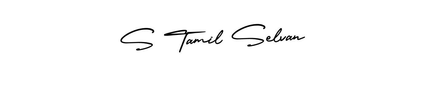 How to make S Tamil Selvan signature? AmerikaSignatureDemo-Regular is a professional autograph style. Create handwritten signature for S Tamil Selvan name. S Tamil Selvan signature style 3 images and pictures png