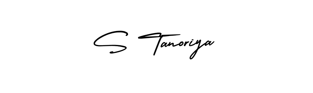 Design your own signature with our free online signature maker. With this signature software, you can create a handwritten (AmerikaSignatureDemo-Regular) signature for name S Tanoriya. S Tanoriya signature style 3 images and pictures png