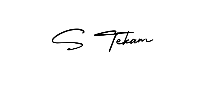 Also You can easily find your signature by using the search form. We will create S Tekam name handwritten signature images for you free of cost using AmerikaSignatureDemo-Regular sign style. S Tekam signature style 3 images and pictures png