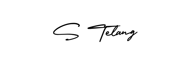 Similarly AmerikaSignatureDemo-Regular is the best handwritten signature design. Signature creator online .You can use it as an online autograph creator for name S Telang. S Telang signature style 3 images and pictures png