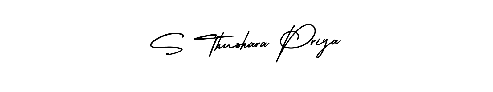 if you are searching for the best signature style for your name S Thushara Priya. so please give up your signature search. here we have designed multiple signature styles  using AmerikaSignatureDemo-Regular. S Thushara Priya signature style 3 images and pictures png