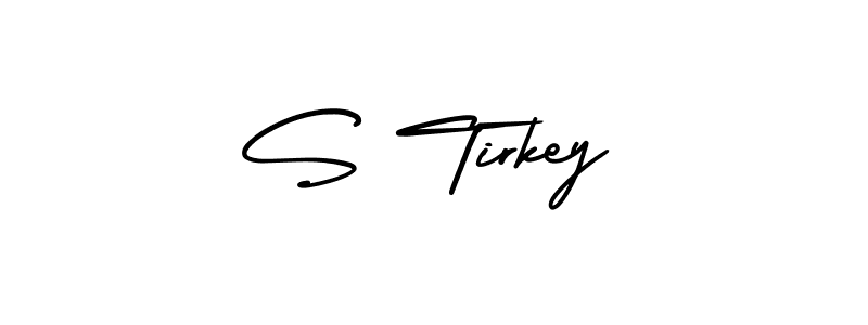 How to Draw S Tirkey signature style? AmerikaSignatureDemo-Regular is a latest design signature styles for name S Tirkey. S Tirkey signature style 3 images and pictures png