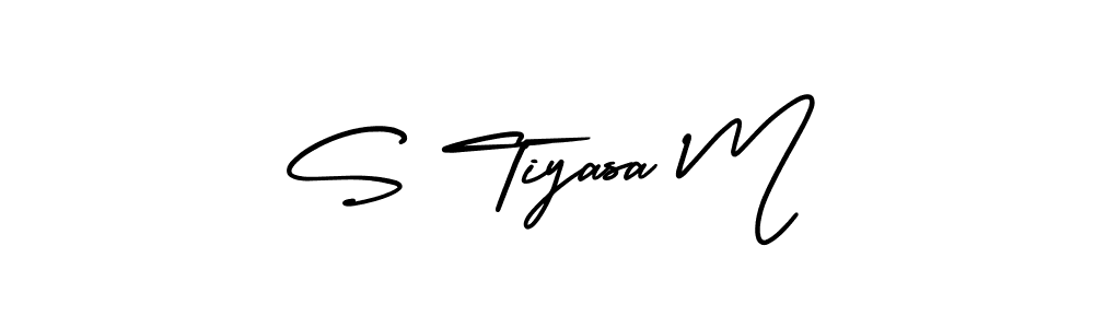How to Draw S Tiyasa M signature style? AmerikaSignatureDemo-Regular is a latest design signature styles for name S Tiyasa M. S Tiyasa M signature style 3 images and pictures png