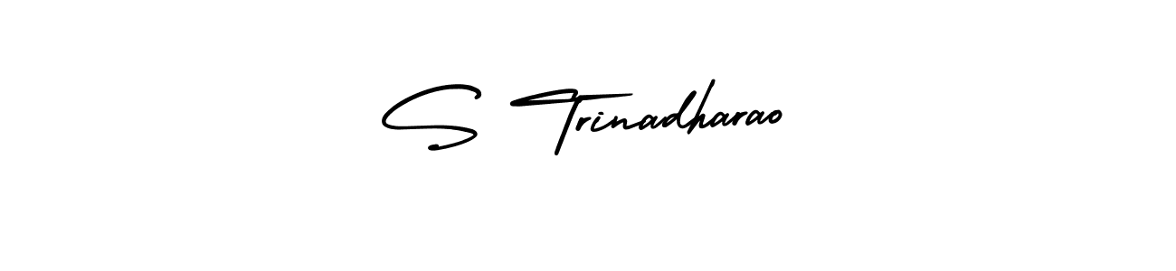Use a signature maker to create a handwritten signature online. With this signature software, you can design (AmerikaSignatureDemo-Regular) your own signature for name S Trinadharao. S Trinadharao signature style 3 images and pictures png