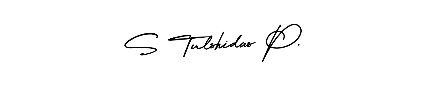 How to make S Tulshidas P. signature? AmerikaSignatureDemo-Regular is a professional autograph style. Create handwritten signature for S Tulshidas P. name. S Tulshidas P. signature style 3 images and pictures png