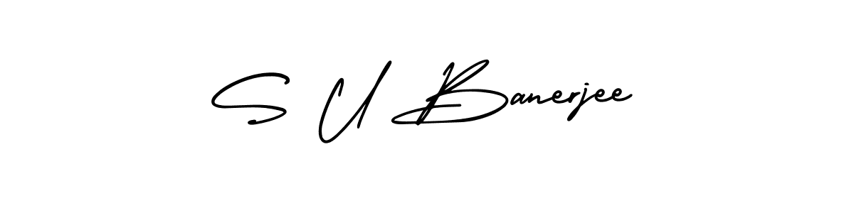 S U Banerjee stylish signature style. Best Handwritten Sign (AmerikaSignatureDemo-Regular) for my name. Handwritten Signature Collection Ideas for my name S U Banerjee. S U Banerjee signature style 3 images and pictures png