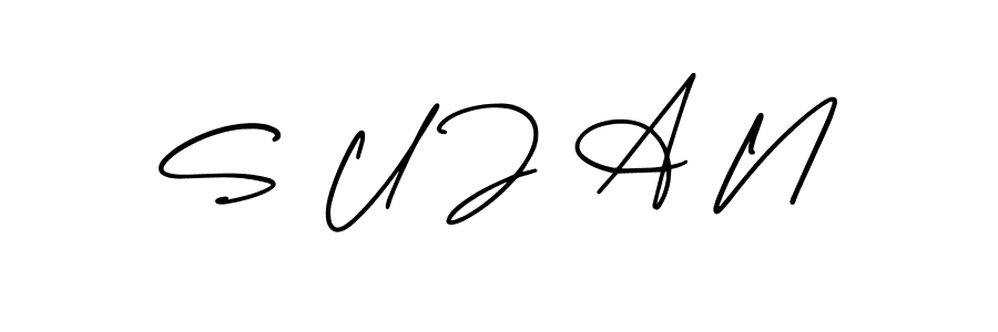 Make a short S U J A N signature style. Manage your documents anywhere anytime using AmerikaSignatureDemo-Regular. Create and add eSignatures, submit forms, share and send files easily. S U J A N signature style 3 images and pictures png