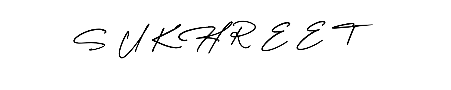 How to make S U K H R E E T signature? AmerikaSignatureDemo-Regular is a professional autograph style. Create handwritten signature for S U K H R E E T name. S U K H R E E T signature style 3 images and pictures png