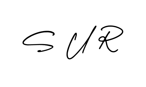How to make S U R name signature. Use AmerikaSignatureDemo-Regular style for creating short signs online. This is the latest handwritten sign. S U R signature style 3 images and pictures png