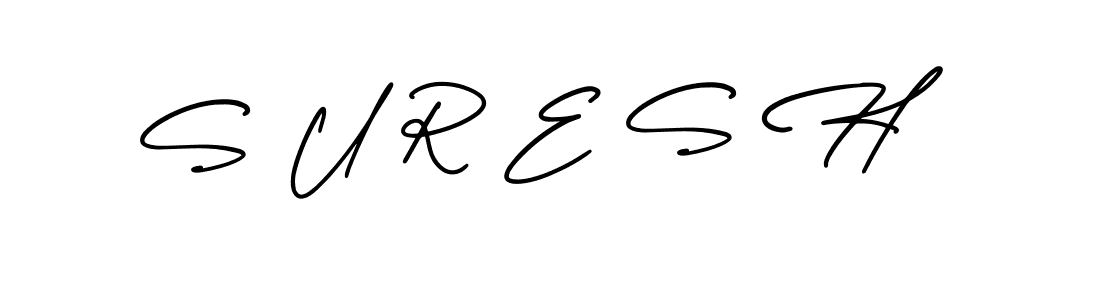 This is the best signature style for the S U R E S H name. Also you like these signature font (AmerikaSignatureDemo-Regular). Mix name signature. S U R E S H signature style 3 images and pictures png