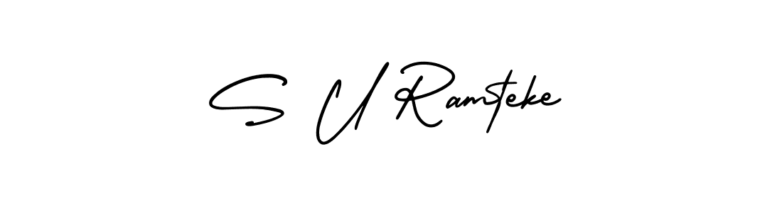 AmerikaSignatureDemo-Regular is a professional signature style that is perfect for those who want to add a touch of class to their signature. It is also a great choice for those who want to make their signature more unique. Get S U Ramteke name to fancy signature for free. S U Ramteke signature style 3 images and pictures png