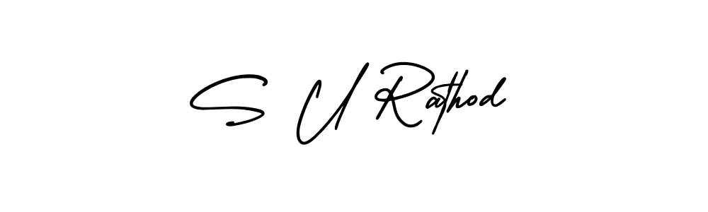 How to make S U Rathod signature? AmerikaSignatureDemo-Regular is a professional autograph style. Create handwritten signature for S U Rathod name. S U Rathod signature style 3 images and pictures png