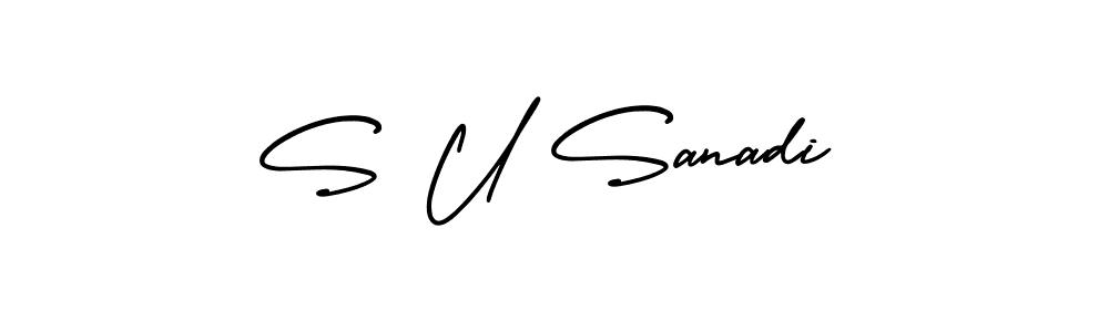 Create a beautiful signature design for name S U Sanadi. With this signature (AmerikaSignatureDemo-Regular) fonts, you can make a handwritten signature for free. S U Sanadi signature style 3 images and pictures png