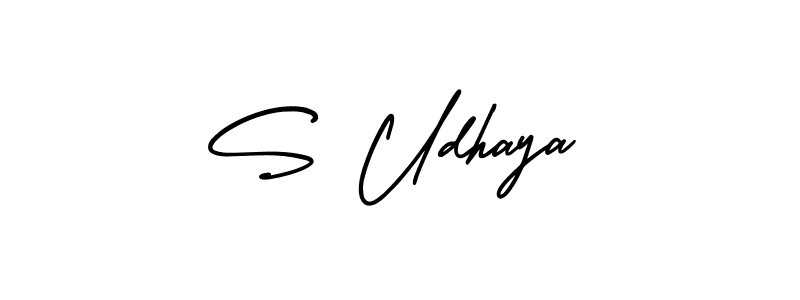 You should practise on your own different ways (AmerikaSignatureDemo-Regular) to write your name (S Udhaya) in signature. don't let someone else do it for you. S Udhaya signature style 3 images and pictures png