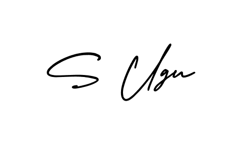 S Ugu stylish signature style. Best Handwritten Sign (AmerikaSignatureDemo-Regular) for my name. Handwritten Signature Collection Ideas for my name S Ugu. S Ugu signature style 3 images and pictures png