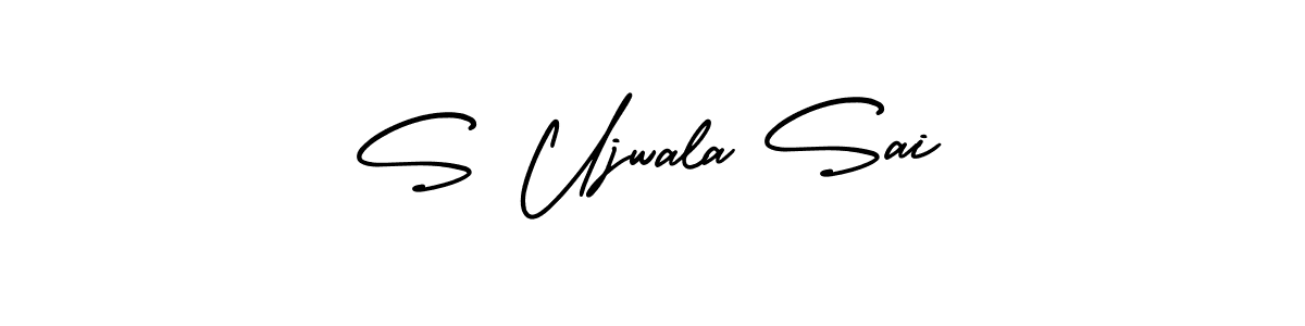 The best way (AmerikaSignatureDemo-Regular) to make a short signature is to pick only two or three words in your name. The name S Ujwala Sai include a total of six letters. For converting this name. S Ujwala Sai signature style 3 images and pictures png