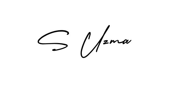 You should practise on your own different ways (AmerikaSignatureDemo-Regular) to write your name (S Uzma) in signature. don't let someone else do it for you. S Uzma signature style 3 images and pictures png
