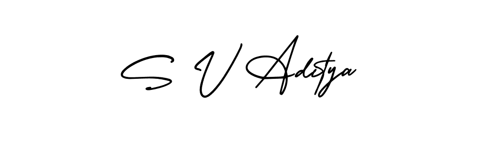 It looks lik you need a new signature style for name S V Aditya. Design unique handwritten (AmerikaSignatureDemo-Regular) signature with our free signature maker in just a few clicks. S V Aditya signature style 3 images and pictures png